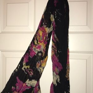 Black and red floral scarf